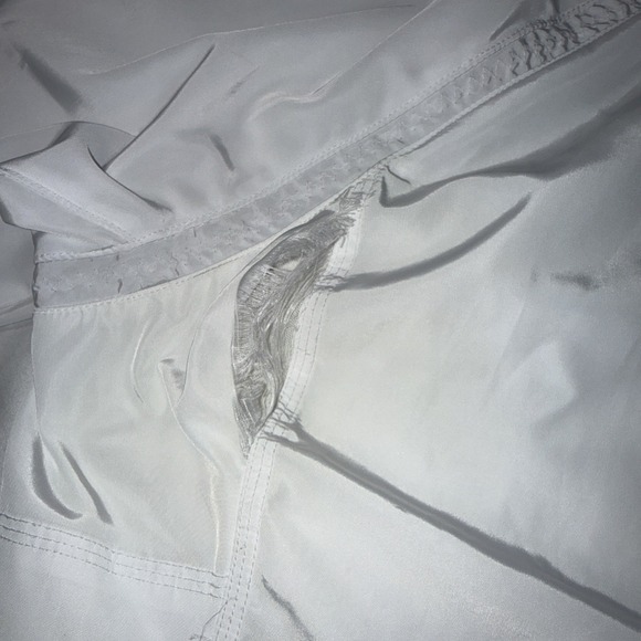 Athleta Rain Drop Jacket‎ Hooded Longline White Windbreaker Full Zip Women Large - Picture 16 of 16